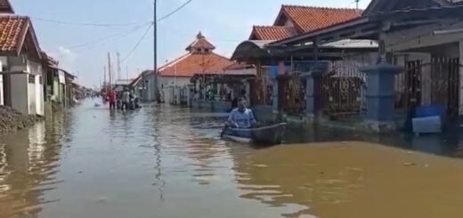 Banjir rob di Desa Randusanga Kulon, Brebes sudah terjadi sejak sebulan lalu. /Arah Pantura