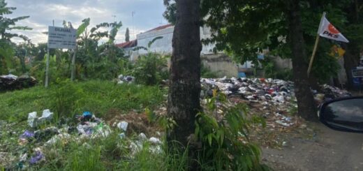 Tumpukan sampah menyebabkan bau tak sedap pengguna jalan yang melintas. /Arah Pantura